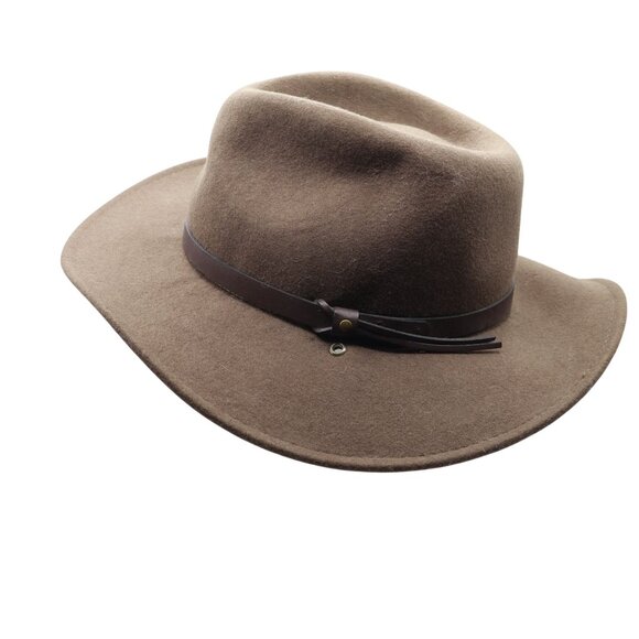 Wool Wide Brim Fedora Hat Mens S Brown Stylish Hippie Bohemian Retro Winter Boho - Picture 3 of 9